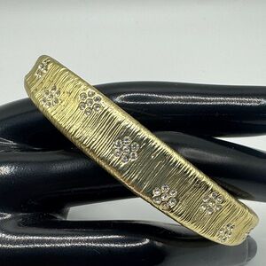 Gold-Tone Bangle Bracelet with Magnetic Closure
